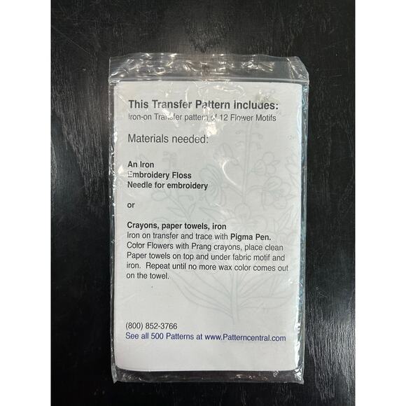 Vintage 2002- Flower Quilt Pattern Iron on, Wash off- 12 motifs- unused - Picture 2 of 4